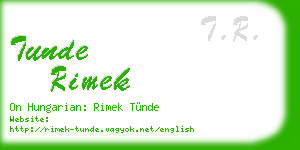 tunde rimek business card